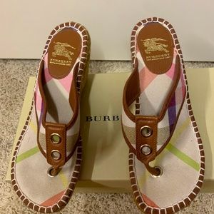 Burberry wedge thong sandals